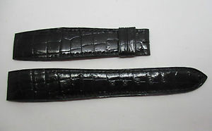 【送料無料】腕時計　ウォッチ　ブレスレットクロコダイルノワールbracelet pour montre a anses fixes en crocodile noir t20 cousu main｜hokushin