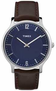 【送料無料】腕時計　ウォッチ　スリムスカイラインブラウンシルバーウォッチtimex hombres slim skyline 40mm plateado marrn tw2r49900 relojes｜hokushin
