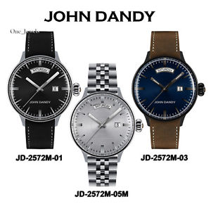 【送料無料】腕時計　ウォッチ　ジョンダンディテンポペレorologi uomo john dandy datejust jd solo tempo datario 41 mm acciaio pelle nuovi
