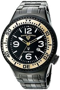 【送料無料】腕時計　ウォッチ　スイスネプチューンブラックステンレススチールクォーツswiss legend neptuno acero inoxidable negro hombres reloj de cuarzo