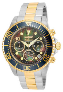 【送料無料】腕時計 ウォッチ マンストップウォッチブレスレットトーンダイビングウォッチ22037 invicta 47mm hombre cronmetro negro mop pulsera dos tonos reloj de buceo