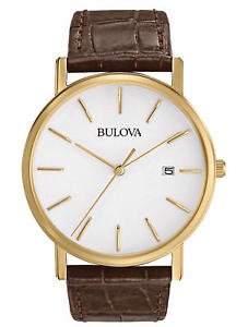 【送料無料】腕時計 ウォッチ クラシックストラップウォッチbulova clsico correa marrn de cuero reloj para hombres 97b100