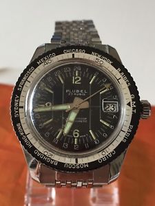 【送料無料】腕時計 ウォッチ ダイバーplubel gmt diver 40 mm year 1960|hokushin