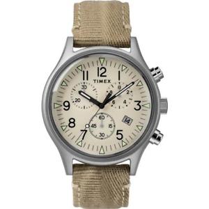 【送料無料】腕時計　ウォッチ　ファブリックベージュレザークロノウォッチreloj de hombre timex mk1 tw2r68500 chrono cuero de tela beige nuevo