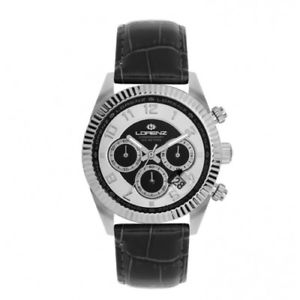 【送料無料】腕時計　ウォッチ　クロノネロorologio lorenz ginevra chrono uomo pelle nera nero 30093bb
