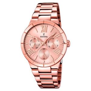 【貨物輸送無料】ウオッチ ご覧なさる アラームゴールドローズステンレススチールreloj festina mujer acero inoxidable chapado oro rosa f167182