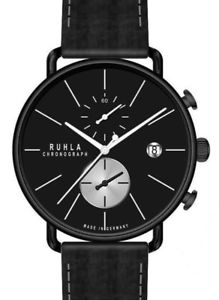 【送料無料】腕時計　ウォッチ　ドイツブラックステンレススチールペンダントクロノグラフアラームruhla chronograph reloj hombre made in germany acero inoxidable negro colgante fecha
