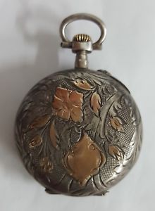 【貨物輸送無料】ウオッチ ご覧なさる シルバーゴールドハングポケットマシンシリンダーao 1900 reloj de plata y oro colgar o bolsillo maquina cilindro 30 粍