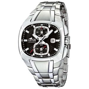【貨物輸送無料】ウオッチ ご覧なさる アラームステンレススチールブレスレットreloj lotus doom esfera negra brazalete en acero inoxidable 157522
