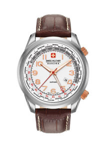 【貨物輸送無料】ウオッチ ご覧なさる スイスアラームアナログswiss military hanowa worldtimer reloj hombre 6429304001 analgico mundo tiempo cuero b