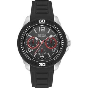 【貨物輸送無料】ウオッチ ご覧なさる クロックブラックシリコンサブメートルreloj de hombre guess tread w0967g1 multifuncin silicona negro sub 100mt nuevo