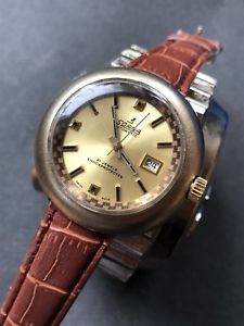 【貨物輸送無料】ウオッチ ご覧なさる ビンテージレースサイズスイスvintage racing sorna tamao grande chapado en oro hecho en suiza reloj para hombre 43,5粍