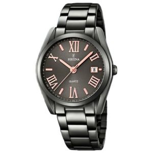 【貨物輸送無料】ウオッチ ご覧なさる ウォッチブラックステンレススチールミリfestina reloj mujer f168661 comprar acero inoxidable color negro 37 粍