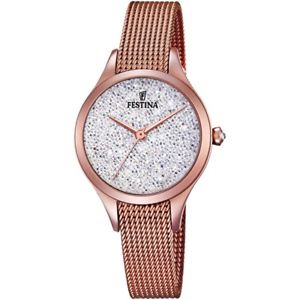 【貨物輸送無料】ウオッチ ご覧なさる マドモアゼルスチールピンクスワロフスキークリスタルreloj festina mademoiselle f203381 acero rosa cristales swarovski