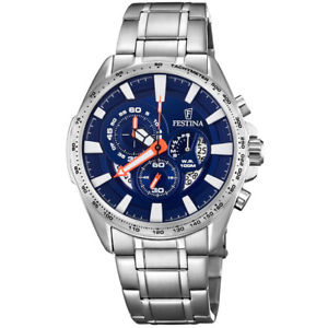 【送料無料】腕時計 ウォッチ ストップウォッチカレンダーfestina f68643 de hombre en acero con cronometro y calendario|hokushin