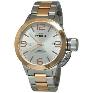 【送料無料】腕時計　ウォッチ　スチールトーンクロックtw steel 45mm canteen reloj de dos tonos cb121 2 aos de garanta