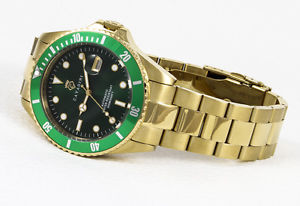 【送料無料】腕時計　ウォッチ　オートクロックバーマッシフグリーンサイズcavadinitaucher reloj automtico 30 bar wd macizo en verde tamao xxl 45mm