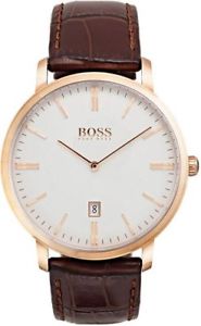 【貨物輸送無料】ウオッチ ご覧なさる ヒューゴボスゴールドピンクnuevo hugo boss ヘモグロビン 1513463 para hombres reloj de oro rosa de cuero  2 aos de garanta