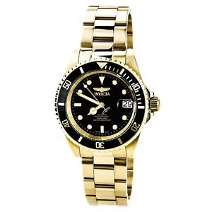【送料無料】腕時計 ウォッチ プロダイバーブラックフィールドkゴールドメッキエッジinvicta hombre pro diver automtico negro esfera 18k chapado en oro moneda borde|hokushin
