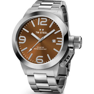 【貨物輸送無料】ウオッチ ご覧なさる ブラウンスチールアラームtw steel cb22 reloj para hombre marrn 50 粍 cantina  2 aos de garanta
