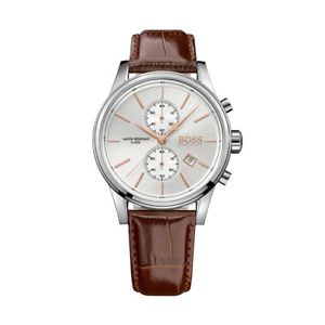 【貨物輸送無料】ウオッチ ご覧なさる アラームクロノグラフストラップヒューゴボスreloj crongrafo nuevo hugo boss 1513280 para hombres correa de cuero marrn