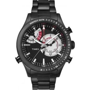 【貨物輸送無料】ウオッチ ご覧なさる インテリジェントクオーツクロノタイマーメートルorologio uomo timex intelligent quartz tw2p72800 nero chrono timer acciaio 100mt