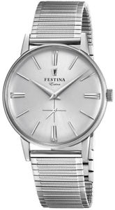 【送料無料】腕時計　ウォッチ　アラームシルバーステンレススチールreloj hombre festina extra f202501 de acero inoxidable plateado｜hokushin