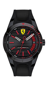 【貨物輸送無料】ウオッチ ご覧なさる スクーデリアフェラーリアナログブラックシリコンscuderia ferrari reloj hombre 0830428 analgico de silicona negra