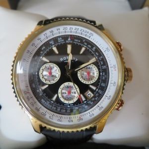【送料無料】腕時計　ウォッチ　ロータリークロノグラフレザーストラップクォーツムーブメントrotary crongrafo reloj correa de cuero chronospeedmovimiento de cuarzonuevo｜hokushin