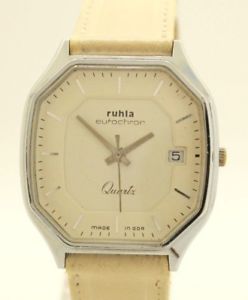 【送料無料】腕時計 ウォッチ ドイツruhla eurochron germany reloj de pulsera para hombre fecha plata umf kaliber 13|hokushin