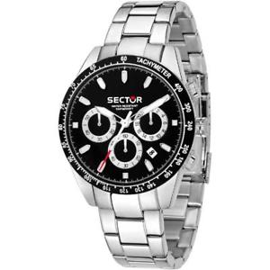 【送料無料】腕時計 ウォッチ セクタクロノサブメートルorologio uomo sector 245 r3273786004 chrono bracciale acciaio nero sub 100mt|hokushin