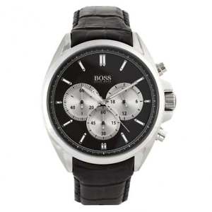 【送料無料】腕時計　ウォッチ　ヒューゴボスブラッククロノグラフアラームhugo boss 1512879 negro con textura de cuero crongrafo reloj de hombre