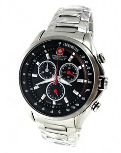 【送料無料】腕時計　ウォッチ　スイスナイツアラームクロノステンレスswiss military hanowa 06527404007 caballeros reloj chrono acero inoxidable schwarzneu｜hokushin