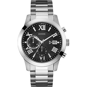 【送料無料】腕時計　ウォッチ　エスクロークロノグラフorologio guess escrow w0668g3 watch acciaio uomo cronografo nero 44mm romani｜hokushin