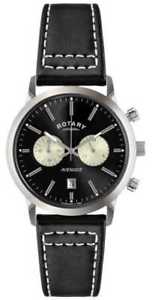 【送料無料】腕時計 ウォッチ ロータリーメンズブラックレザークロノベルトrotary mens vengador de cuero negro chrono correa gs0273004 relojes 33|hokushin