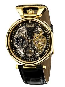 【送料無料】腕時計　ウォッチ　ゴールドハイラグジュアリーバスcalvaneo 1583 compendium oro high luxury squelette automatikuhr