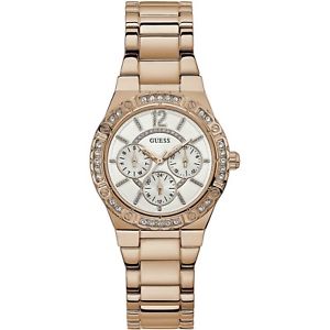 【送料無料】腕時計 ウォッチ クロノグラフローズゴールドorologio guess envy w0845l3 watch acciaio cronografo donna zirconi 29mm oro rosa|hokushin