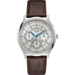 【送料無料】腕時計 ウォッチ メッシュマニュアルアナログクォーツスチールケースアラームgnuevo anuncioguess para hombre 43mm marrn malla de cuero estuche de acero cuarzo analgico rel|hokushin