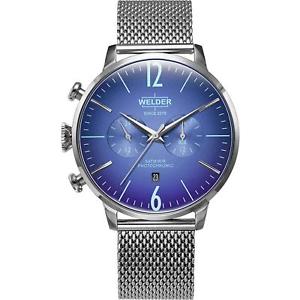 【送料無料】腕時計 ウォッチ ステンレススチールブレスレットケースアナログreloj analgico welder para hombres 47mm pulsera de acero inoxidable y estuche cuarzo esfera azul wwr|hokushin