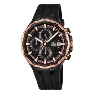 【送料無料】腕時計　ウォッチ　アラームブラックラバーストラップreloj lotus hombre 181881 tratamiento ip negro correa caucho｜hokushin