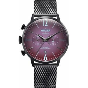 【送料無料】腕時計　ウォッチ　ステンレススチールブレスレットアラームケースwelder para hombre breezy 45mm negro de acero inoxidable pulsera de acero y estuche de cuarzo reloj｜hokushin