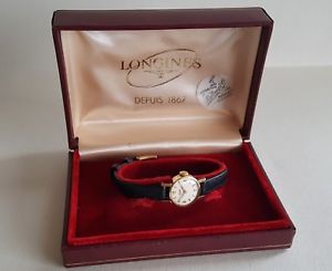 【送料無料】腕時計　ウォッチ　レディースゴールドオリジナルボックスreloj de pulsera seoras 375 9ct oro longines cuerda manual caja original longines