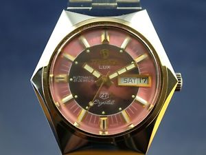【送料無料】腕時計　ウォッチ　ビンテージレトロスイスルクスガラスvintage retro swiss reloj automtico cristal tressa lux 1970s nos cal como 5206