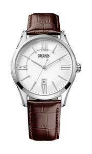 【送料無料】腕時計　ウォッチ　ヒューゴボスクラシックアンバサダーラウンドクロックブラウンhugo boss 1513021 classic ambassador round reloj hombre de cuero marrn nuevo