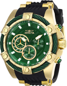 【送料無料】腕時計　ウォッチ　ゴールデントーンボルトスチールブラックポリウレタンシリコンinvicta hombres perno tono dorado s acero negro poliuretano reloj de silicona