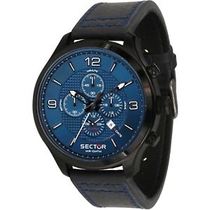 【送料無料】腕時計　ウォッチ　セクタークロノグラフネロブルorologio sector traveller r3271804001 uomo watch cronografo pelle nero blu 48 mm