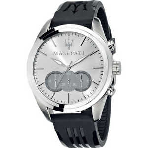 【送料無料】腕時計　ウォッチ　マセラティマセラティポリウレタンクロノグラフシルバーorologio uomo maserati traguardo 45 mm cronografo poliuretano silver r8871612012