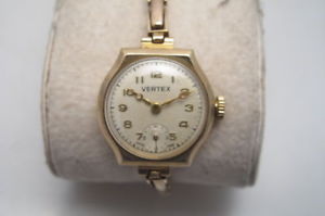 【送料無料】腕時計　ウォッチ　ゴールドレディースゴールドベルトreloj de pulsera vintage vertex 9ct oro seoras correa de oro de 9ct