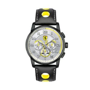 【送料無料】腕時計　ウォッチ　スポーツクロノグラフフェラーリクロノorologio cronografo uomo ferrari sport 0830056 acciaio brunito pelle nero chrono