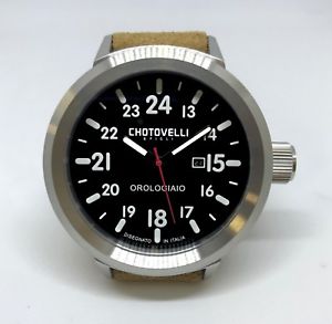 【送料無料】腕時計　ウォッチ　パイロットサファイアスエードブラウンレザーストラップchotovelli gran cristal de zafiro piloto reloj para hombre de ante marrn correa de cuero 7472｜hokushin